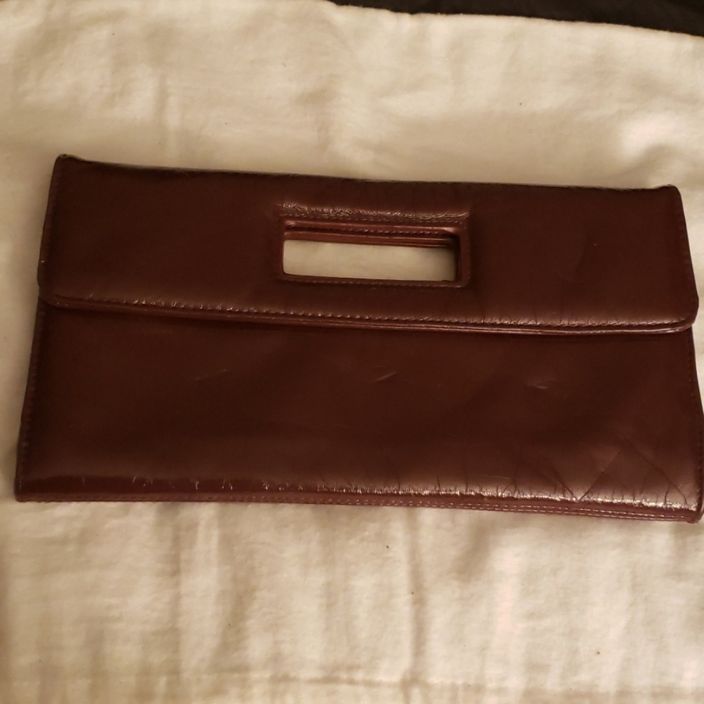 🤯3/$12 Gap Faux Leather Clutch Dark Red Crimson